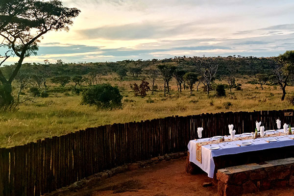 Bush breakfast setup in Welgevonden Game Reserve