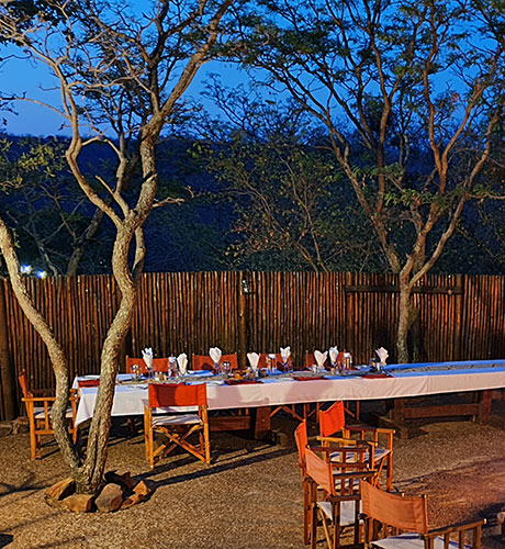 Bush dining at Sekala Private Game Lodge