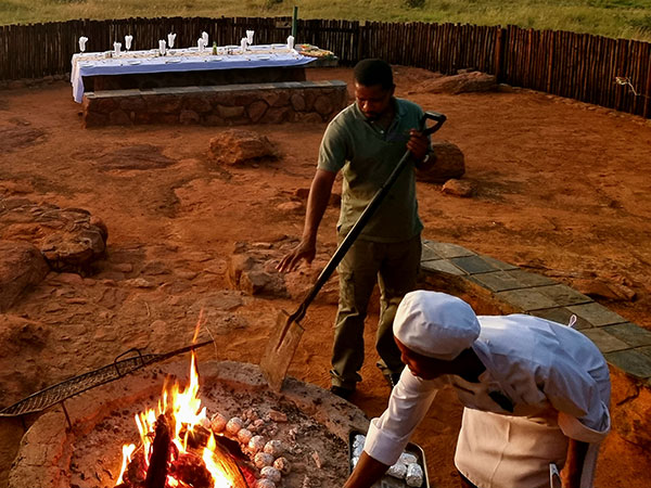Gourmet dining experience at Sekala Private Game Lodge