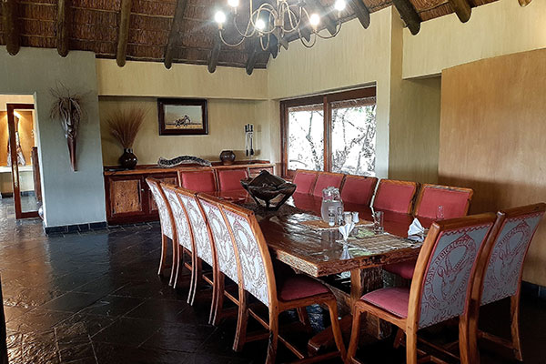 Indoor Dining area at Sekala luxury safari lodge