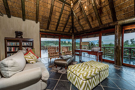 Library corner at Sekala safari lodge