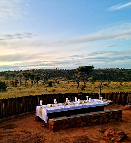 Private dining at Sekala Private Game Lodge